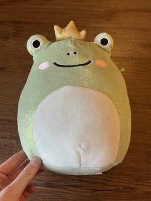 Squishmallows Prince Frog 8  Glitter Plush Kellytoy Green Frog Crown Baratelli