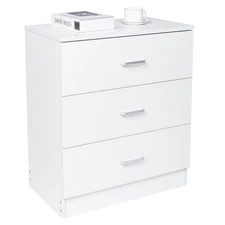 Modern 3 Drawer Chest of Drawers Home Dressers Organizer Storage Cabinet White