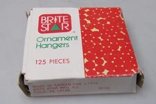 Lot 125 Vintage Christmas Ornaments Standard 1.5" Metallic Hangers Hooks w Box 1