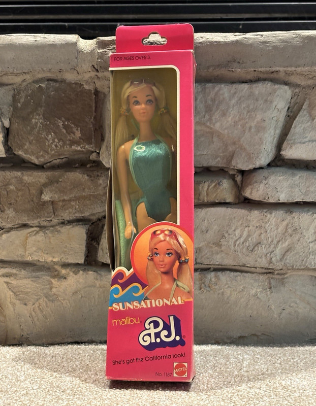 Mattel Sunsational Malibu P.J. Fashion Doll 11" Vintage 1970 No. 1187 Box (NIB)