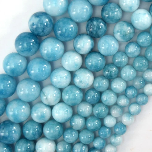 Blue Larimar Quartz Round Beads Gemstone 15" Strand 6mm 8mm 10mm 12mm S3