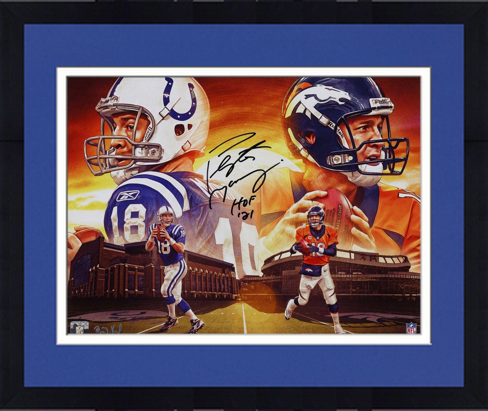 Framed Peyton Manning Colts Signed 16x20 Photo Print w/Insc-Brian Konnick-LE 21