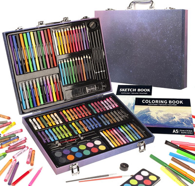 150PC Art Set with Sketch , Coloring Art Kit Drawing Art Supplies Case, Markers