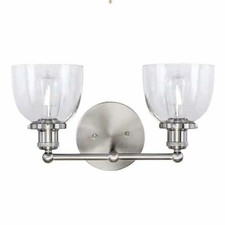 Home Decorators Evelyn 16.25 2-Light Brushed Nickel Vanity Light - Ships Free