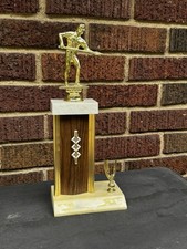 Vintage Old 1970 Metal Billiards Pool Figural Trophy Award 12.5 8 Ball Game