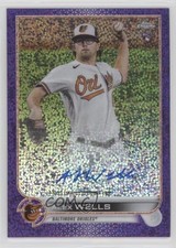 2022 Topps Chrome Rookie Purple Speckle Refractor 244/299 Alex Wells Auto 5x8