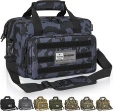 Gun Range Bag, Tactical 2 Pistol Bag for Handguns and Ammo Firearm Shooting Case