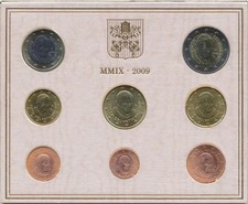 Vatican His Holiness Pope Benedict XVI  2009 year Full coin set 8 coins