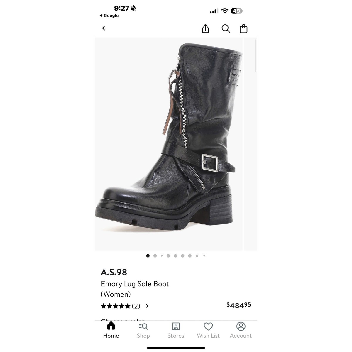AS98 レザーシューズ　サイズ36 ブラック A.S.98 Emory Lug Sole black Boot (Women) Sz 36 (see size