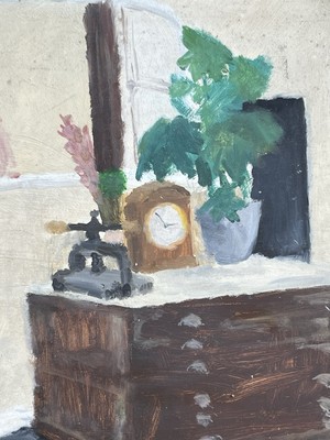 Moderne britische Schule - Interieur - Bloomsbury / Fry Style - eine feine Arbeit - Öl