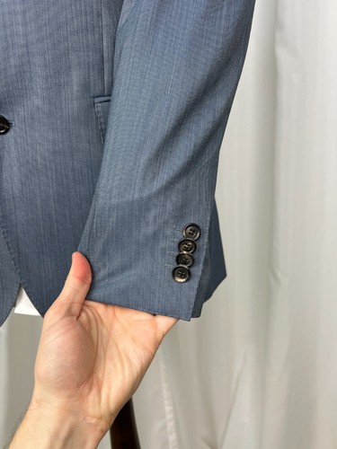 HUGO BOSS Steel-Blue Classic 2-Piece Solid Super 120`S Wool Suit 40US\50IT - Picture 8 of 13