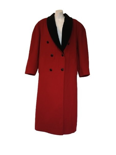 Albert Nipon Trench Coat Wool Black Velvet Women's Size: 10 - Picture 1 of 11