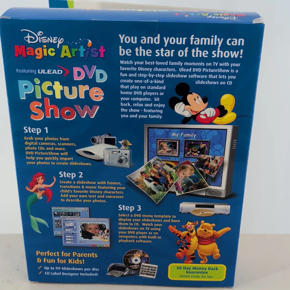 NWB Disney Magic Artist #968266 DVD Picture Show CD-Rom Win. 98 SE/ME/2000/XP - Image 3 of 4