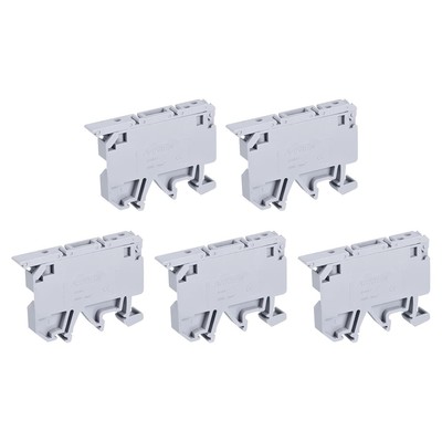 DIN Rail Mount Fuse Holder Terminal Blocks Grey ASK1/EN LD 220V Pack of 5
