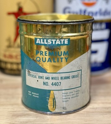Vintage Allstate Wheel Bearing Grease Oil Can 1lb. Empty