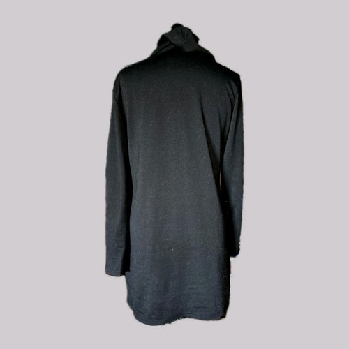 Black Stretch Diamanté Skull Dress Top Goth Punk Alternative Hoodie - Picture 4 of 4