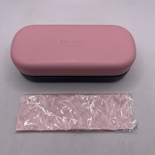 NEW KATE SPADE HARD LARGE PINK GREEN CLAMSHELL CASE EYEGLASSES EYEGLASSES CLOTH