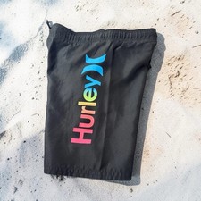 Hurley Boys' Logo Print Swim Trunks Board Shorts Swimwear Bathing Suit Swimsuit