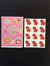 Vtg 80’s Puffy Scratch & Sniff STRAWBERRY Sticker Sheets