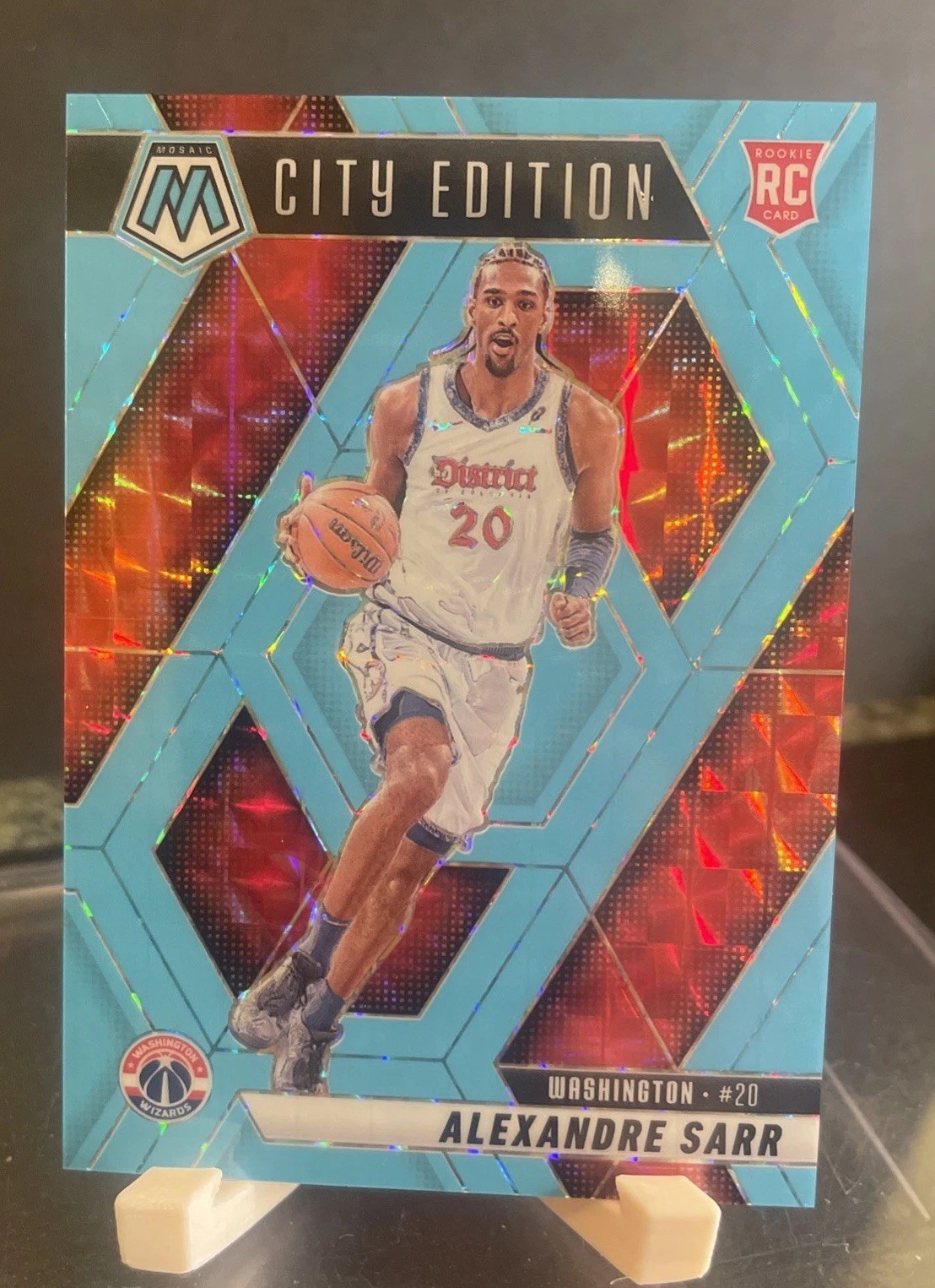 2024-25 Panini Mosaic Alexandre Sarr  City Edition Blue Fluorescent /75 Wizards