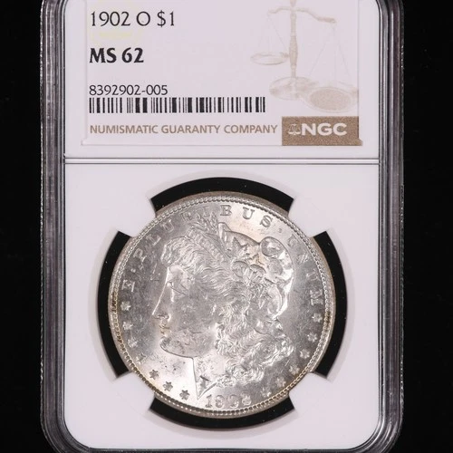 1902 O MORGAN SILVER DOLLAR CERTIFIED NGC MS 62 BU UNCIRCULATED LUSTEROUS NR!