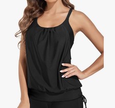 Holipick Blouson Tankini Tummy Control Swim Top Racerback size L - NEW