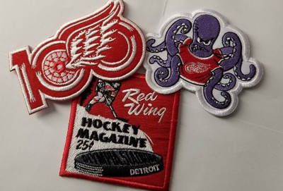 Detroit Red Wings assorted 3 pc Embroidered Patch misc size 3''-3.5''?  iron-on