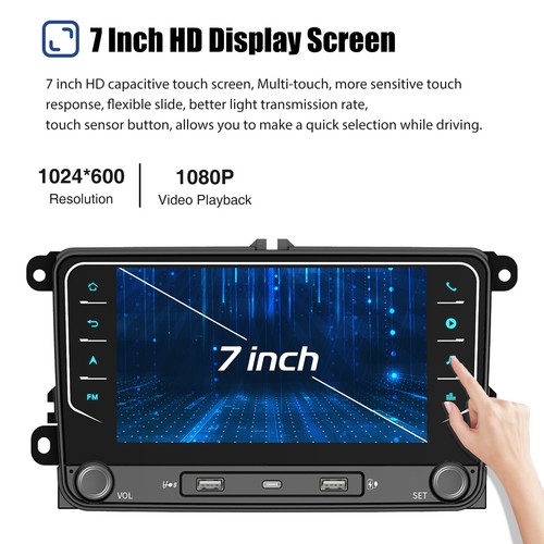 For VW GOLF MK5 MK6 7" Android 14 Carplay Car Stereo Radio Player GPS BT USB 64G - Picture 7 of 16