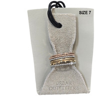 Urban Outfitters Women's Tri Color Stack Rings Size 7 NWT