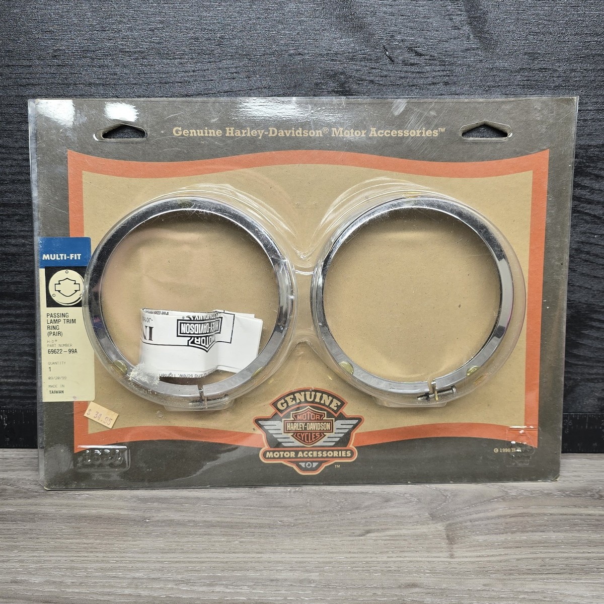 HARLEY DAVIDSON PASSING LAMP TRIM RING SET 69622-99A - New