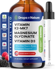 Magnesium Glycinate, Vitamin K2 & D3 Supplement – Vegan, Gmo-Free – Vit D MK7 K2