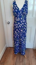 Love & ... London Stunning Blue Satin Printed Dress Size 10