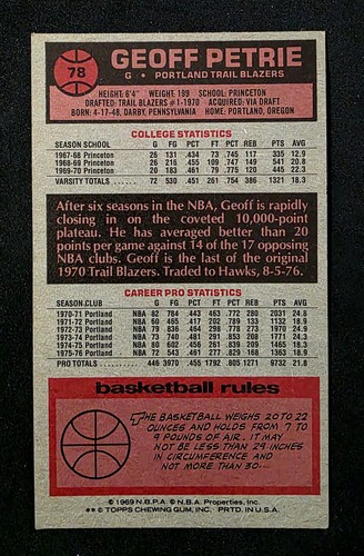 1976-77 Topps #78 Geoff Petrie VG - Picture 2 of 2