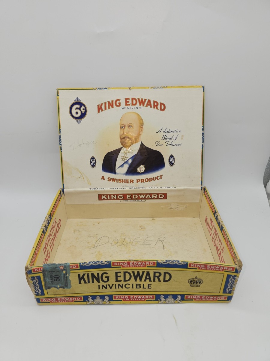 Vintage King Edward Imperial Cigar Box Empty Swisher The Seventh 6 Cent  Tobacco