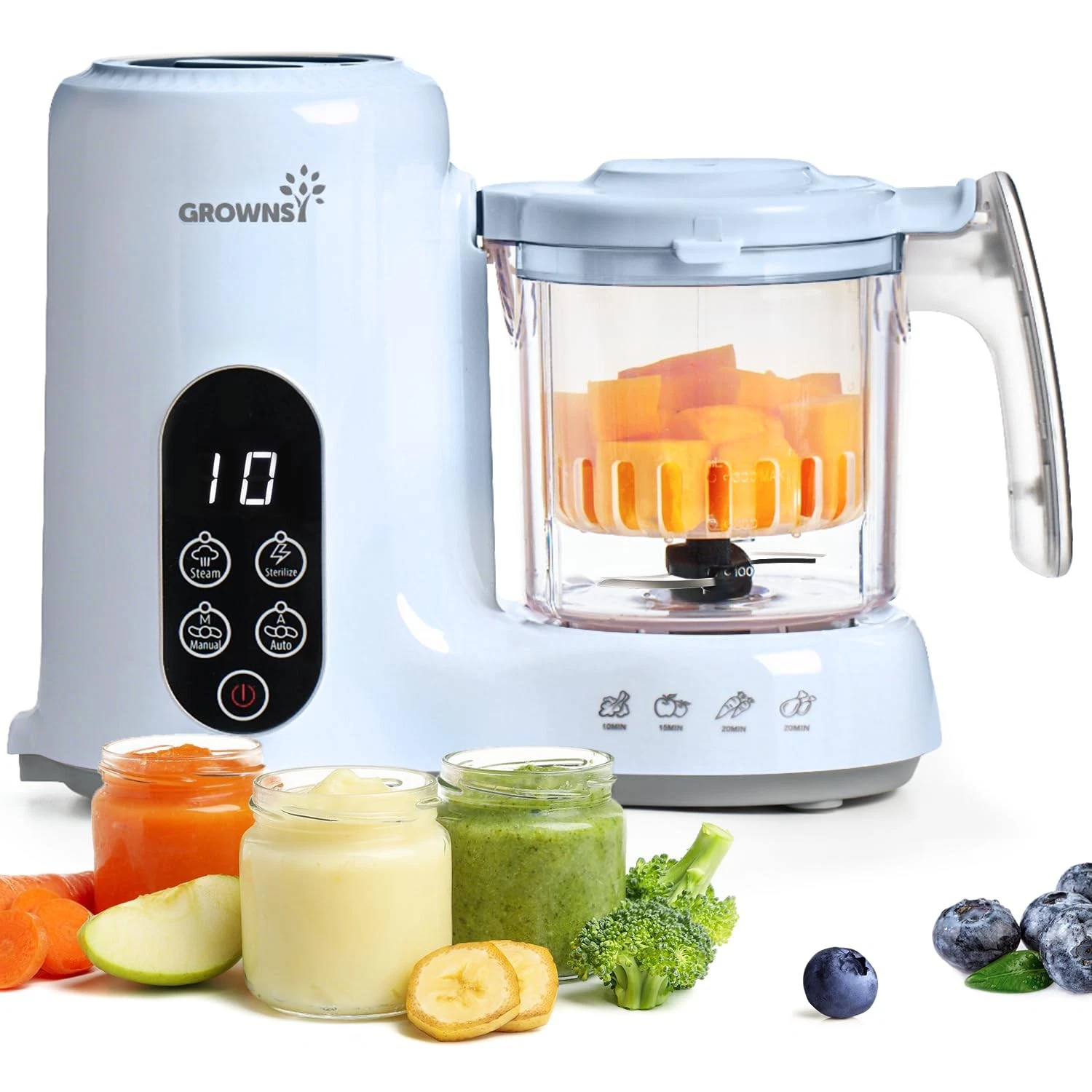 Grownsy Baby Food Maker with Steam Basket, One Step XXL, Blue
Opens in a new window or tab