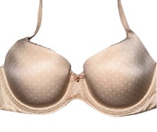 Victoria s Secret Body By Victoria Push-Up Polka Dot Cream Bra Size 32DDD