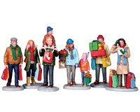 Lemax-92683-671, Holiday Shoppers, Set/6, Weihnachtsdorf, Weihnachtsfiguren