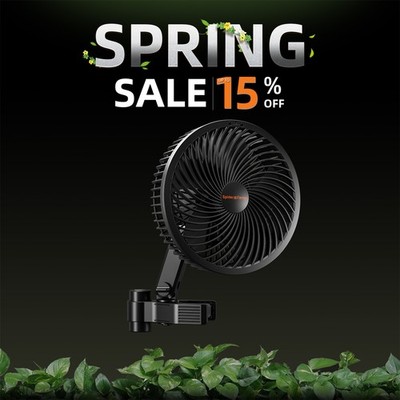 2026 Spider Farmer 6'' Grow Tent Clip Fan EC Motor, Auto Oscillation, 10 Speeds