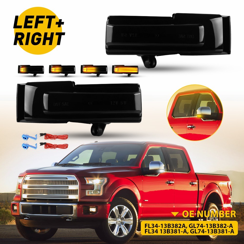 Switchback LED Side Mirror Light Dynamic Turn Signal Fit for 2015-2020 Ford F150
