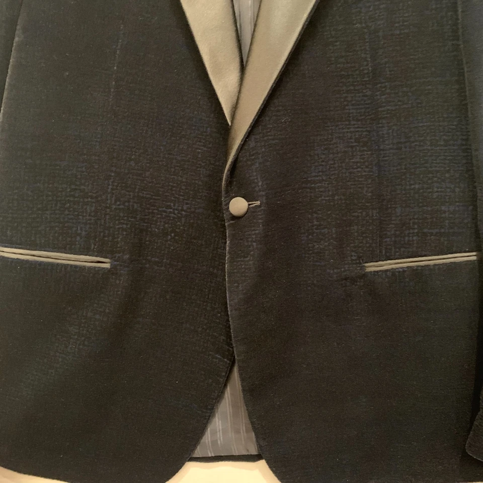 Emporio Armani Mens Tuxedo Jacket M Line Evening Black Blue 56R Made In Italy - Image 4 of 4