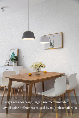 Wallpaper White Textured Wallpaper Peel and Stick Silk Removable Wall Paper E...