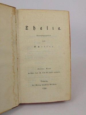 Thalia. Published by Schiller. Third volume which the IX. to XII. booklet e