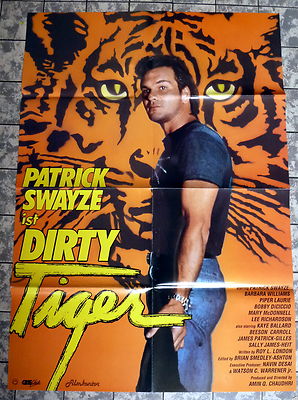PATRICK SWAYZE * DIRTY TIGER - A1-FILMPOSTER - German 1-Sheet ´88 TIGER WARSAW