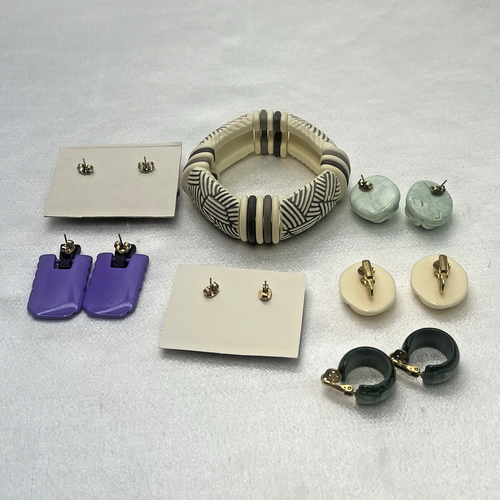 Vintage Modeschmuck Most R Avon Choker Halsketten Ohrringe Armreif Mix Set 17 Teile - Bild 3 von 16