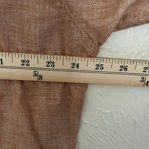 Territory Ahead Shirt Mens XL Orange Linen Blend Long Sleeve Hiking Outdoor - Picture 13 of 15