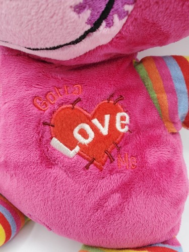 Fiesta Gotta Love Me Monkey pink Rainbow Stripe Plush Stuffed animal toy 12" - Picture 2 of 6