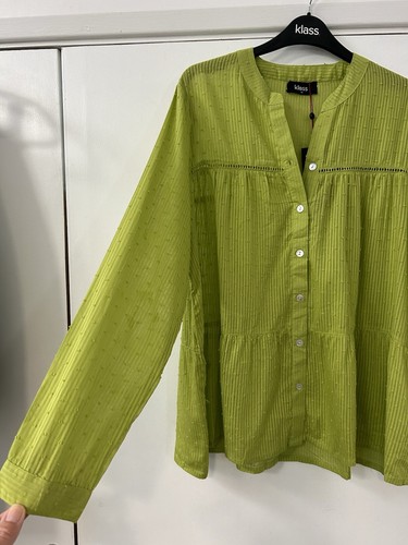Klass Cotton Dobby Shirt In Green Size 20 - 第 6/7 張圖片