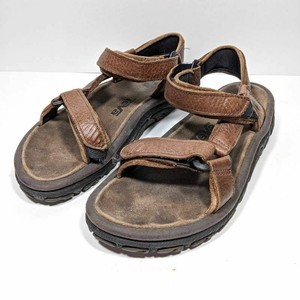 Teva Womens Footbed Sandals 6510 Brown Leather Adjustable Hook & Loop Open Toe 8 | eBay