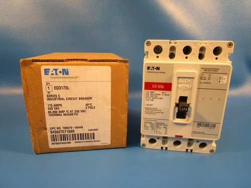 Eaton ED3175L Industrial Circuit Breaker, ED 3 Pole 175A 240V 50/60Hz 3Ph F