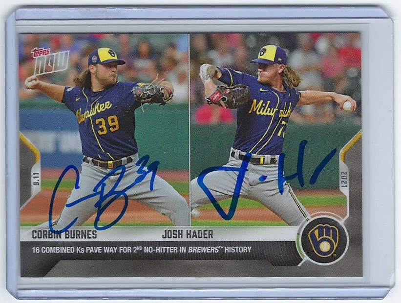 2021 Topps Now - Corbin Burnes Josh Hader #792 for sale | eBay